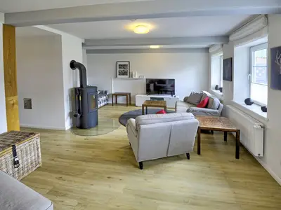 Wohnzimmer mit Kaminofen