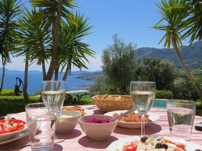 Poolside table