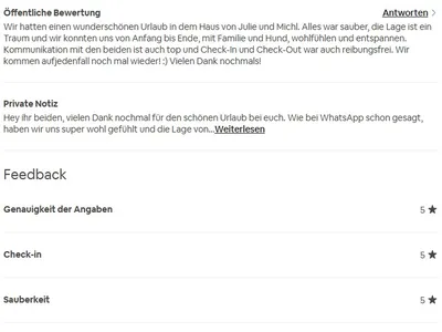 Feedback unserer Gäste