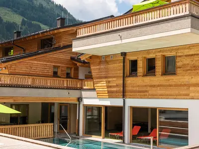 Alpin Chalet Kleinarl Pool mit Liegedeck