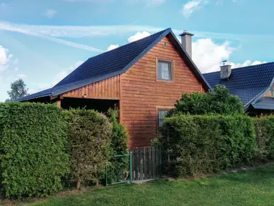 Außenansicht des Gebäudes. Das Ferienhaus fur acht Personen.