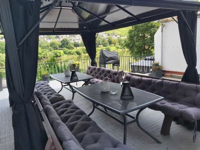 Ferienhaus "L", Terrasse mit Blick auf die Mosel