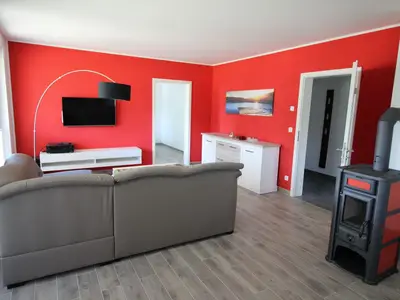 Wohnzimmer Erdgeschoss mit Kaminofen