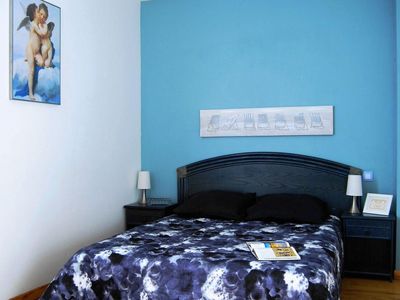 La chambre bleue avec 1 lit en 140
