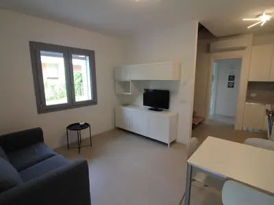 Wohnbereich. Wohnzimmer mit Kochecke