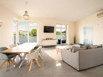 Ferienhaus Seaside House Wohnbereich mit Esstisch