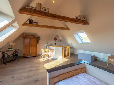 Ferienhaus InselGlück in Malchow Blick in eines der Schlafzimmer