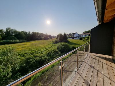 Ausblick vom Balkon im 1. OG