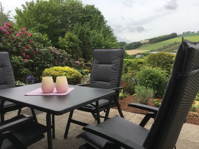 Ferienhaus Hennesee : Terrasse mit Fernsicht