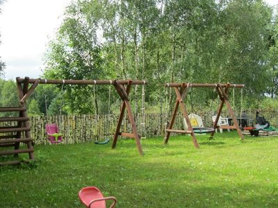 Blick auf den Kinderspielplatz