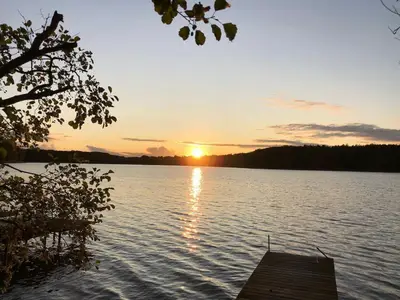 Blick vom Bootssteeg  Sundowner