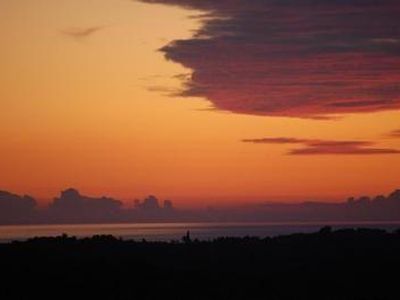 Sicht in der Nacht aufs Meer, über Momjan