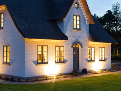 Hanjes Kapitänshaus am Abend