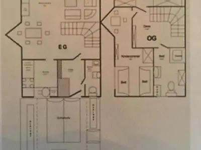 Grundriss Ferienhaus - EG OG DG