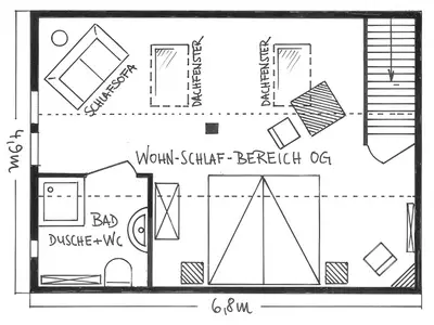 Grundriss Obergeschoss Ferienhaus