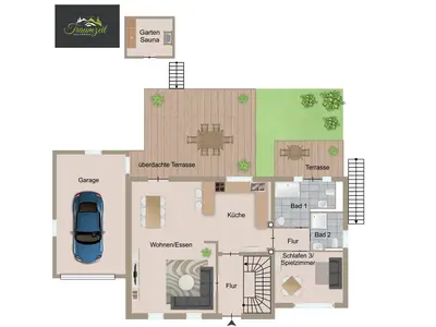 Ferienhaus Traumzeit, Neuhütten, Grundriss EG