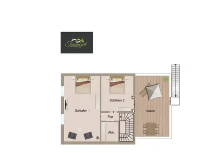 Ferienhaus Traumzeit, Neuhütten, Grundriss OG