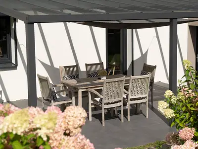 Überdachte Terrasse Ferienhaus Traumzeit Neuhütten