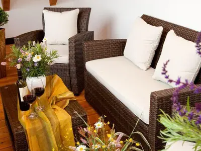 Sonnenterrasse mit Lounge Möbeln