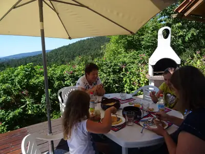 Grillplatz auf Terrasse