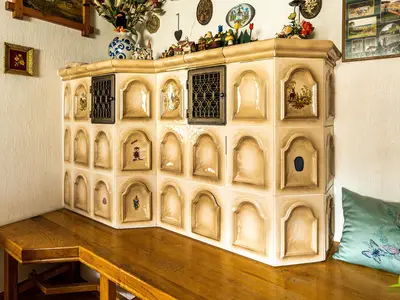 Wohnzimmer - Kachelofen