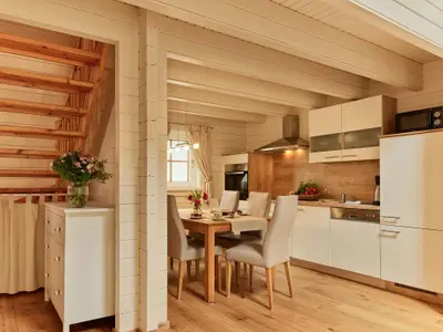 Ferienhaus Kuhstall: Küche im Wohnraum