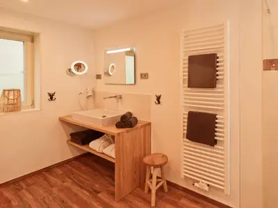 Rheinblick-Chalet: Bad mit Dusche & WC im EG