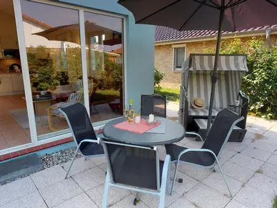 Ferienhaus für 4 Personen und Hund mit Garten, Strandkorb und Kamin