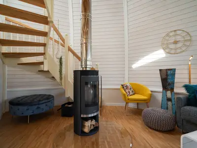 Ferienhaus Kugellager - Kugelhaus am Tollensesee - für gemütliche Abende am Kamin