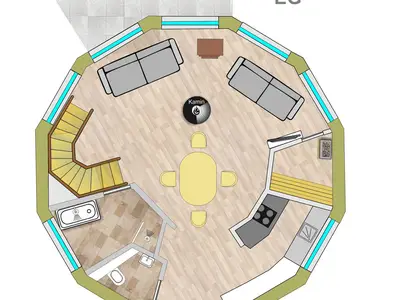 Ferienhaus Eos - Kugelhaus am Tollensesee - Grundriss EG