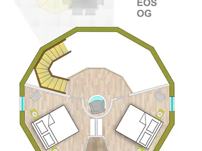 Ferienhaus Eos - Kugelhaus am Tollensesee - Grundriss OG