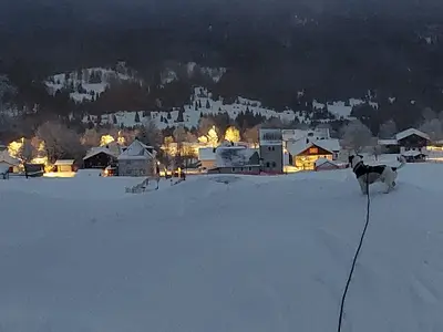 Mitterdorf bei Nacht (Sicht vom Kirchenlift)