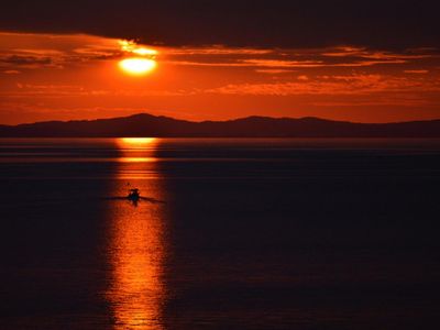 Der Sonnenuntergang von der Villa