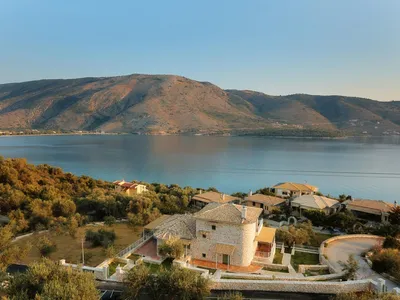 Panorama Meerblick (rechts Villa Galini)