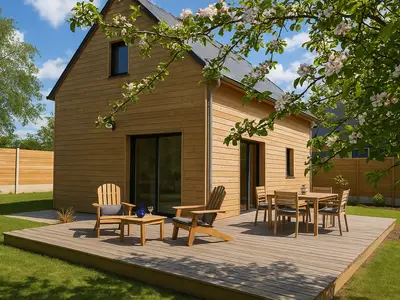 Außenansicht des Hauses und des Gartens