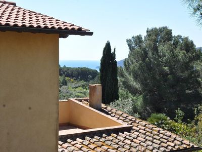 Terrasse mit Panoramablick auf den Golf Villa Rosa dei Venti