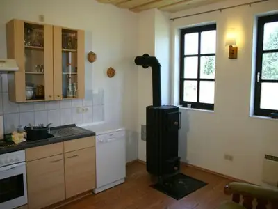Wohnküche mit Holzofen 16 Kw
Heizt das ganze Haus!