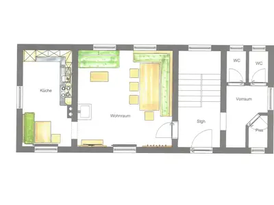 Alpenvereinshaus Pruggern Grundriss EG