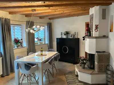 Esszimmer mit Kamin