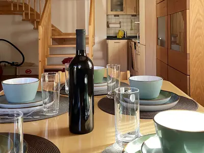 Ferienhaus Gollbichl Wohnraum mit offener Küche