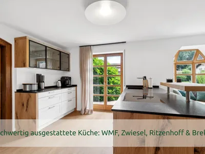 Hochwertig ausgestattete Küche: WMF, Zwiesel, Ritzenhoff & Breker