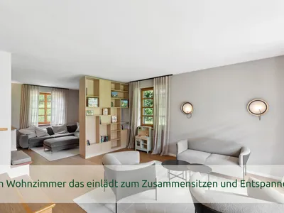 Ein Wohnzimmer das einlädt zum Zusammensitze und Entspannen