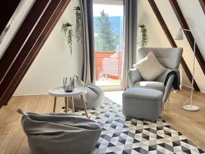 Schlafzimmer Obergeschoss mit Relaxbereich