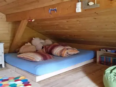 Schlafplätze im Dachgeschoss.