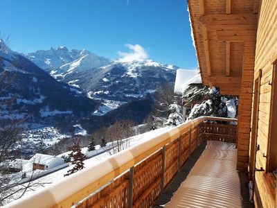 Chalet Balkonaussicht auf den Golm