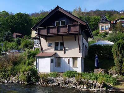 Ferienhausblick vom Fluss