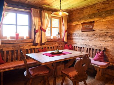 Essbereich Kuschelhütte Brandalm Ramsau