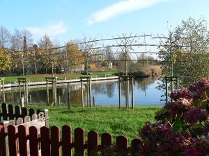 Grachtenblick vom Garten aus