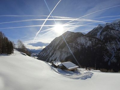 Ferienhof "Oberer Gollmitzer" im Winter von oben
