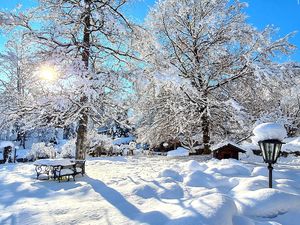 Garten Villa Alpenblick im Winter